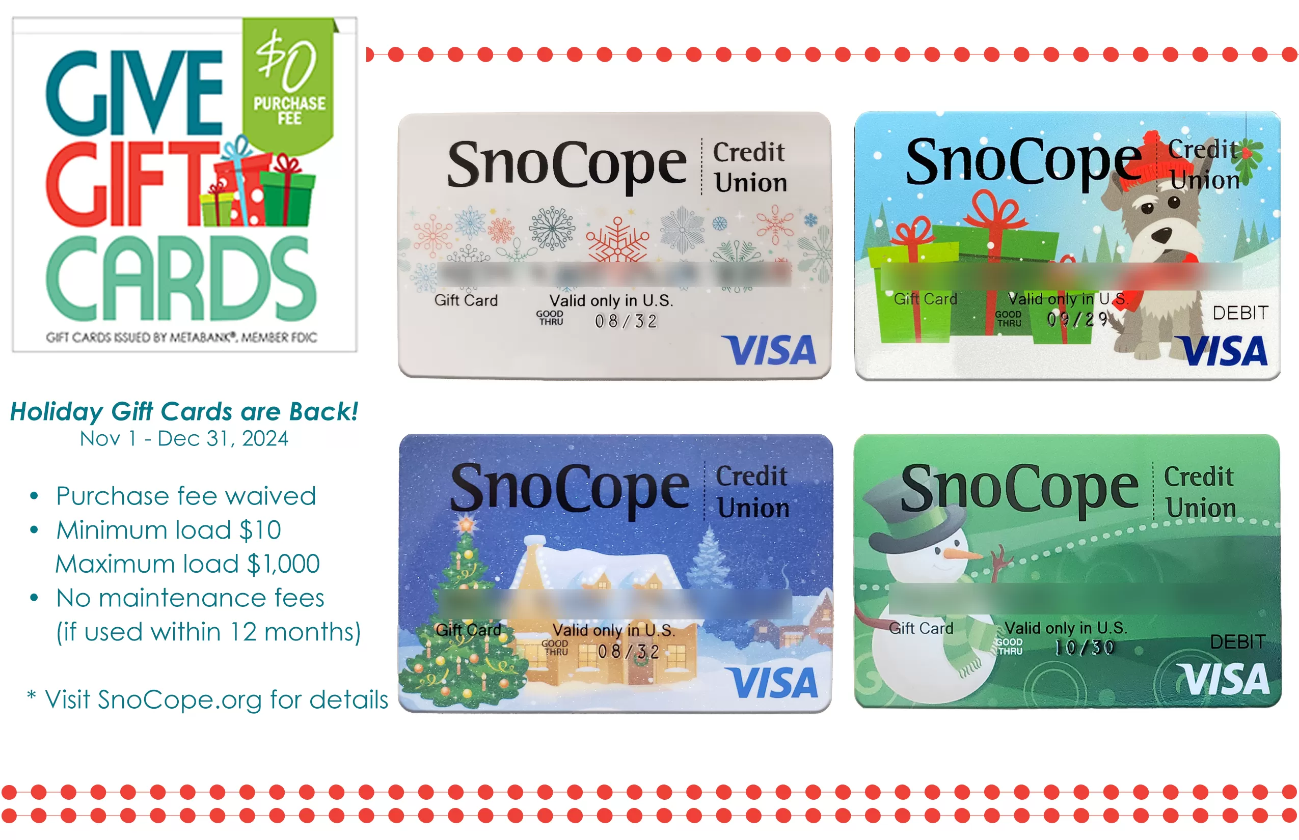 2024 Holiday gift cards